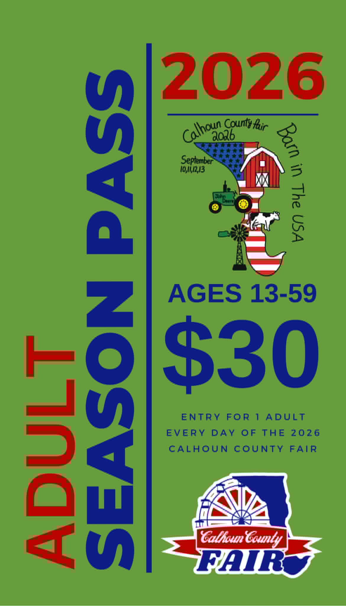 2026 Calhoun County Fair Adult Season Pass